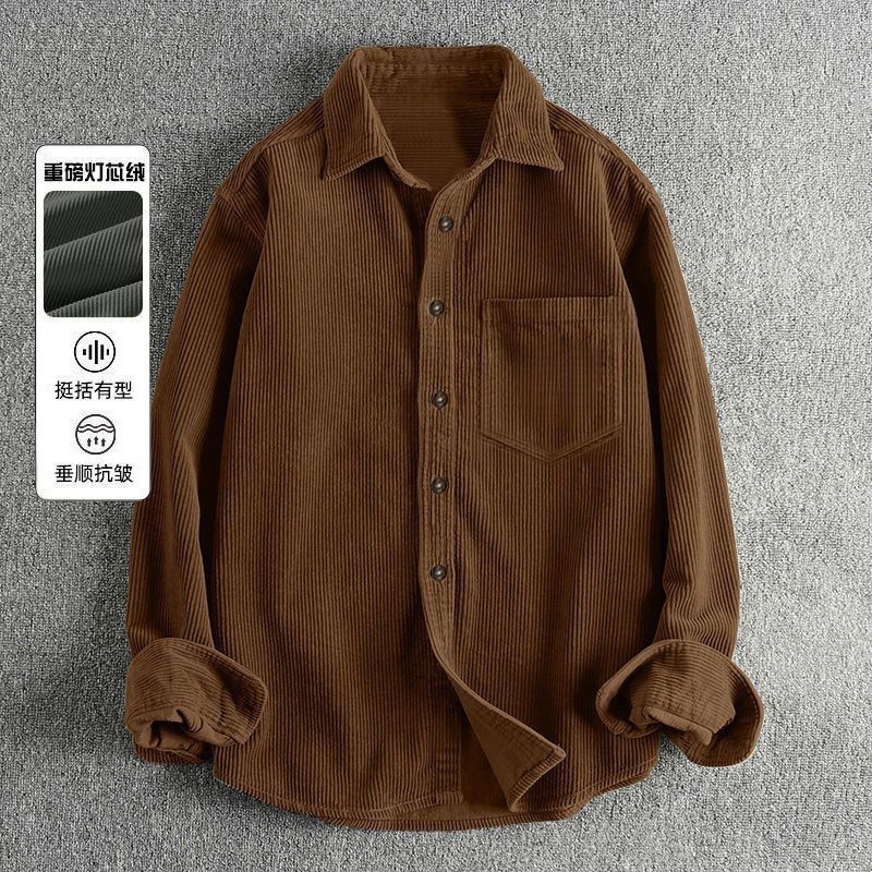 가을 남성 코듀로이 긴팔 셔츠 캐주얼 솔리드 컬러 세로 - Corduroy Button Up Shirt Men 리뷰 및 가격