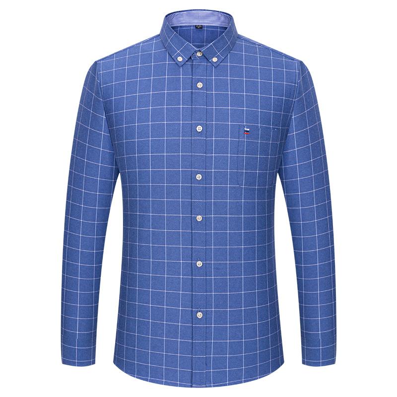 100% 순수 코튼 옥스포드 남성 스트라이프 격자 무늬 - Oxford Cotton Casual Shirt Business 리뷰 및 가격