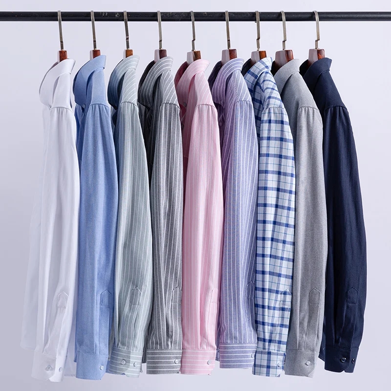 100% 순수 코튼 옥스포드 남성 스트라이프 격자 무늬 - Oxford Cotton Casual Shirt Business 리뷰 및 가격