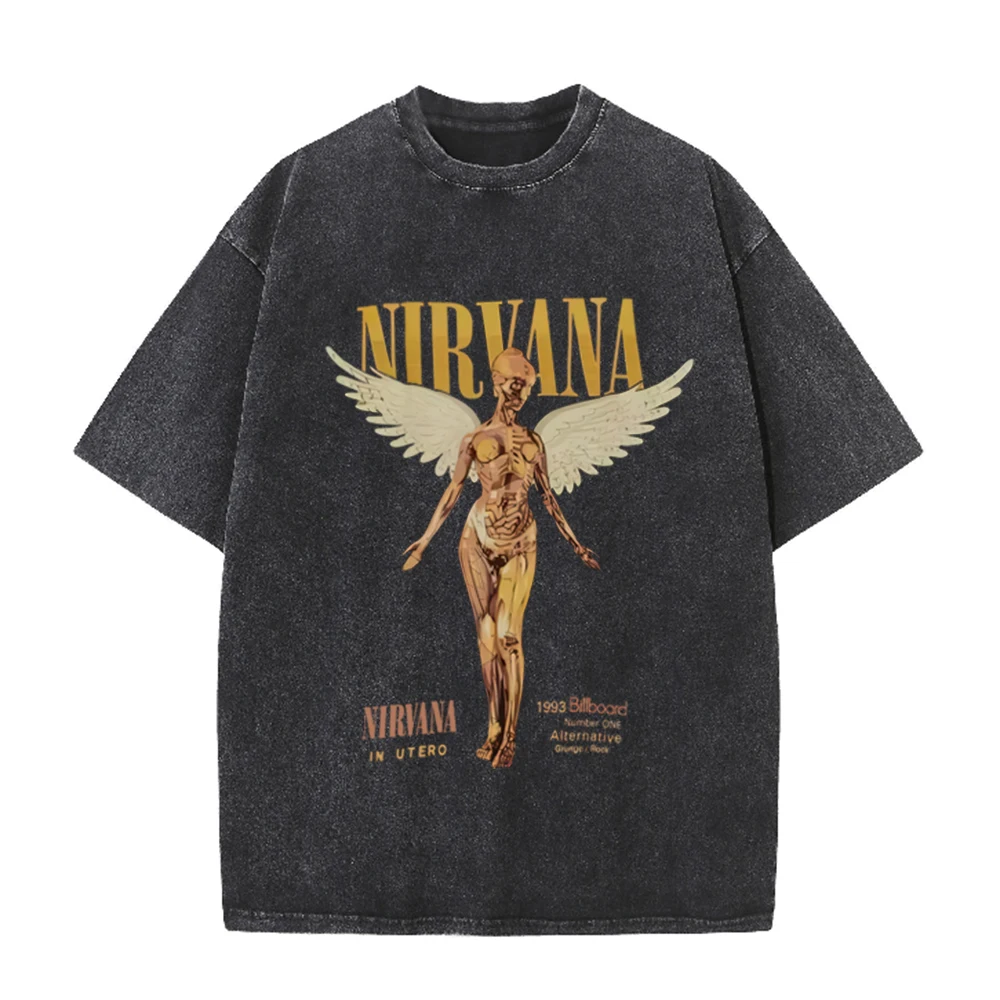 레트로 애시드 워시 오버사이즈 티셔츠 너바나 밴드 19 - Acid Wash Vintage Graphic T Shirt 리뷰 및 가격