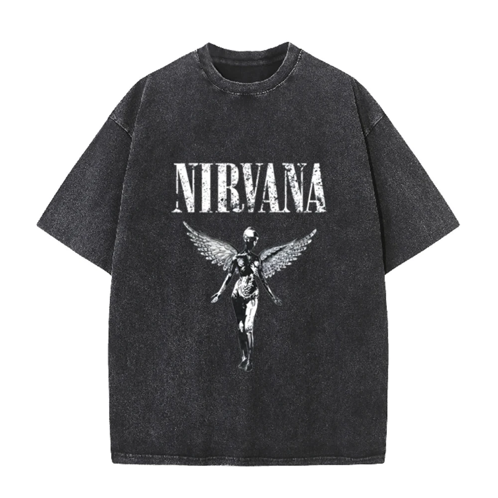 레트로 애시드 워시 오버사이즈 티셔츠 너바나 밴드 19 - Acid Wash Vintage Graphic T Shirt 리뷰 및 가격