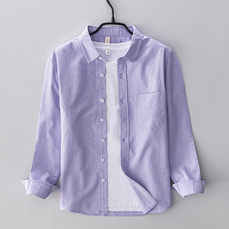 남성용 긴팔 코튼 셔츠, 편안한 심플 셔츠, 캐쥬얼 남 - Oxford Cotton Casual Shirt Business 리뷰 및 가격
