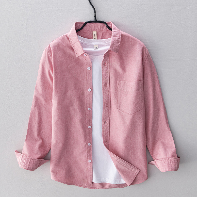 남성용 긴팔 코튼 셔츠, 편안한 심플 셔츠, 캐쥬얼 남 - Oxford Cotton Casual Shirt Business 리뷰 및 가격