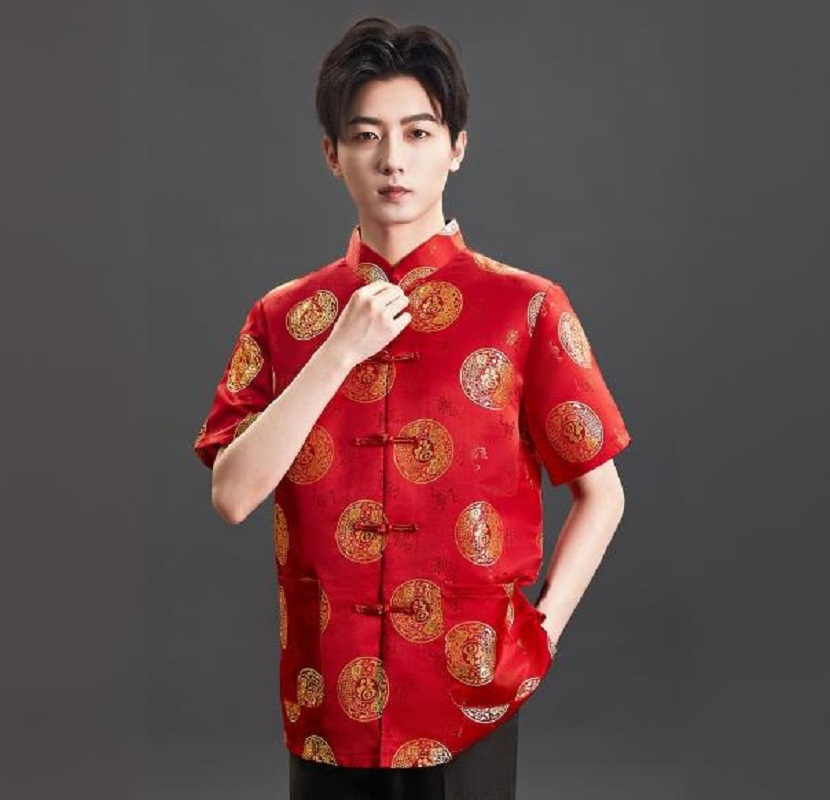 새로운 스타일의 중국풍 자수 새틴 소재 티셔츠, 남성용 - Mens Satin Silk Dress Shirt 리뷰 및 가격