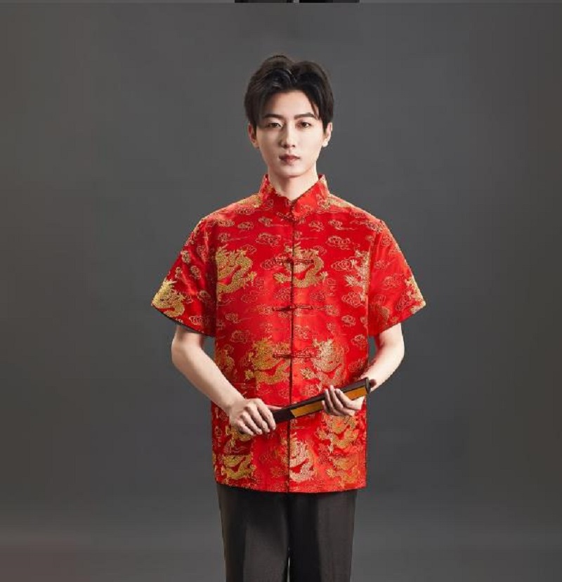 새로운 스타일의 중국풍 자수 새틴 소재 티셔츠, 남성용 - Mens Satin Silk Dress Shirt 리뷰 및 가격
